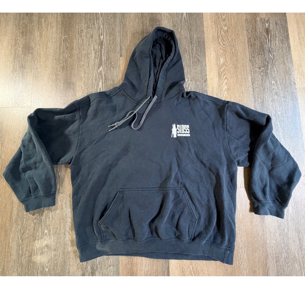Gildan Hoodie Mens XL Black Sloss Metal Arts Graphic Long Sleeve Sweatshirt